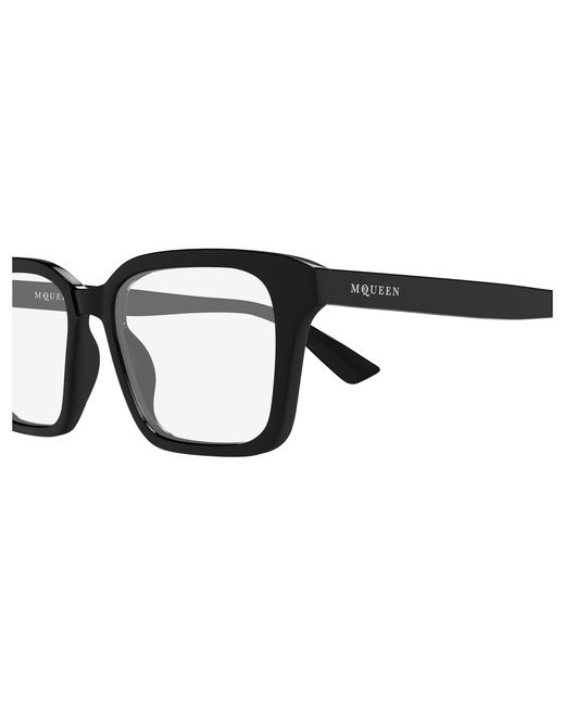 McQueen Black Am0566O 001 Optical Frames Acetate Transparent Squared