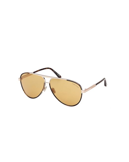 Tom Ford Black Ft1340 Rupert-02 52E Sunglasses Metal Pilot Normal for men