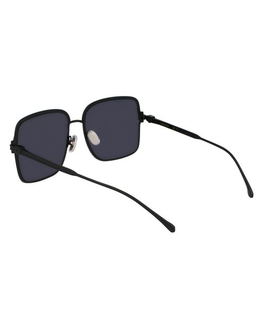 Ferragamo Black Sf317S 002 Sunglasses Metal Squared Normal