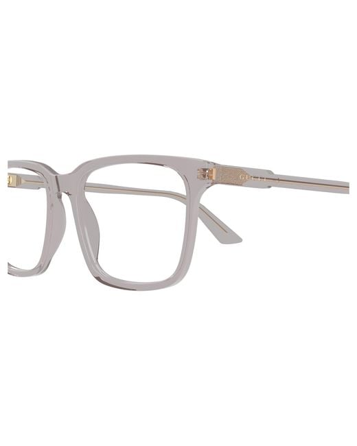 Gucci Black Gg1120O 007 Optical Frames Acetate Transparent Squared for men