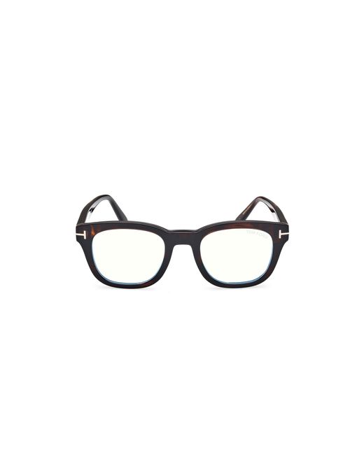 Tom Ford Black Ft5542-B 55A Optical Frames Acetate Round Normal for men