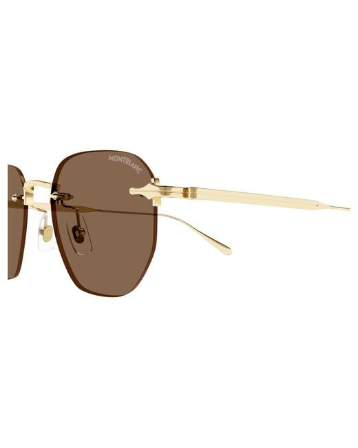 Montblanc Black Mb0405S 002 Sunglasses Metal Round for men