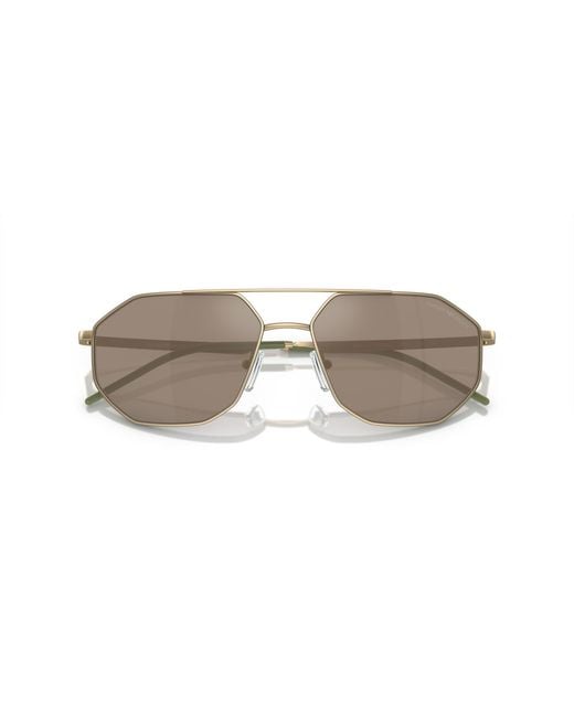 Emporio Armani Black Ea2147 30025A Sunglasses Metal Geometric Mirrored Mirror for men