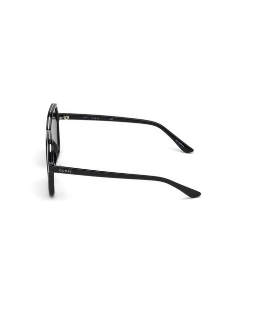 Guess Black Gu7557 01B Sunglasses Injected Smoke Geometric Normal Shaded