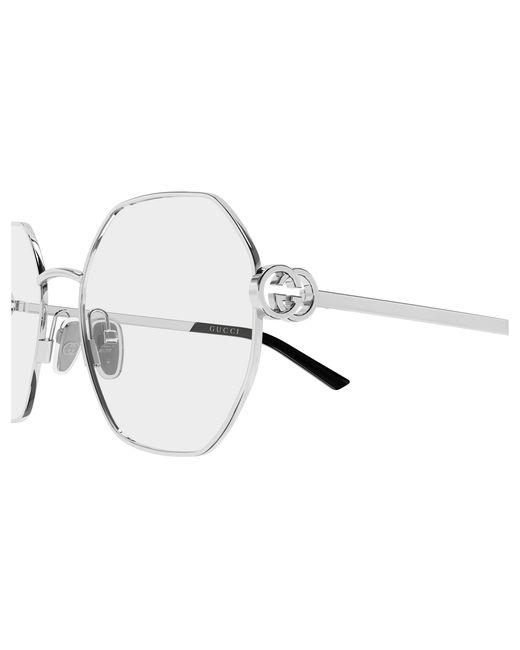 Gucci Black Gg2048O 007 Optical Frames Metal Transparent Geometric