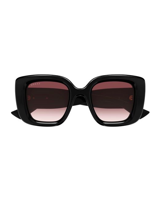 Gucci Black Gg1975S 001 Sunglasses Injected Butterfly