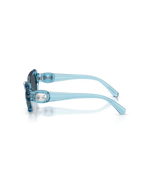 Swarovski Black Sk6050 107887 Sunglasses Injected Cat Eye Normal