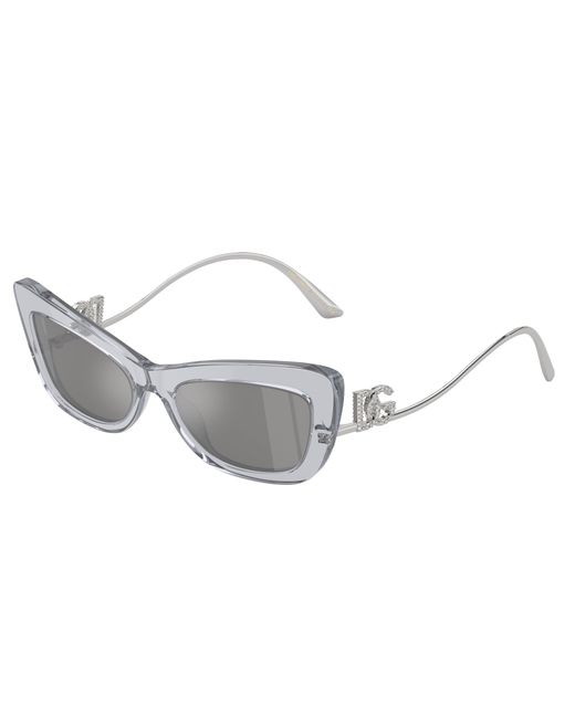 Dolce & Gabbana Black Dg4467B 32916G Sunglasses Acetate Cat Eye Mirrored Mirror