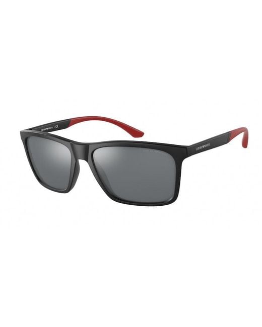 Emporio Armani Black Ea4170 50426G Sunglasses Plastic Squared Normal Mirror for men