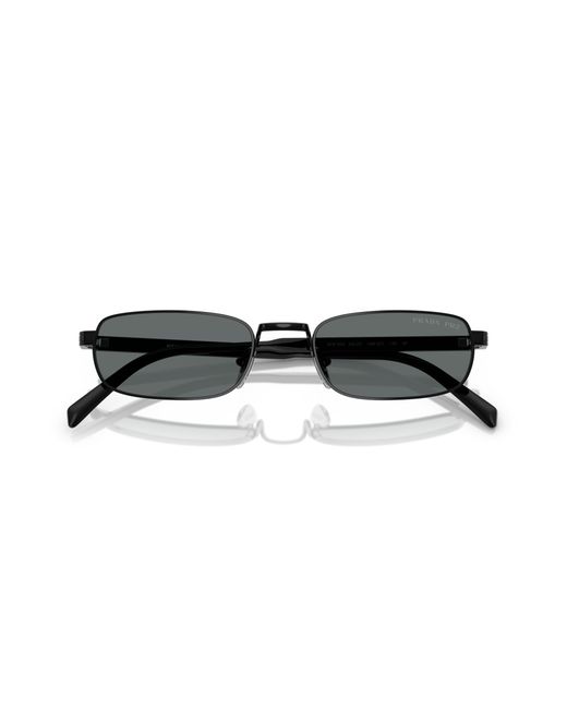Prada Black Pr B54S 1Ab5Z1 Sunglasses Metal Squared Polarized for men