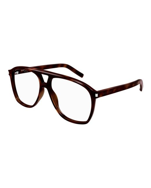Saint Laurent Black Sl 596 Dune Opt 003 Optical Frames Acetate Transparent Pilot