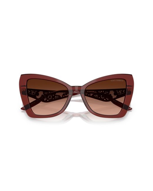 Dolce & Gabbana Black Dg4489 30455M Sunglasses Acetate Cat Eye Normal Shaded