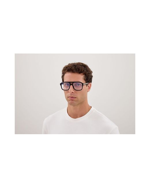Saint Laurent Black Sl 881 Opt 001 Optical Frames Acetate Transparent Squared for men