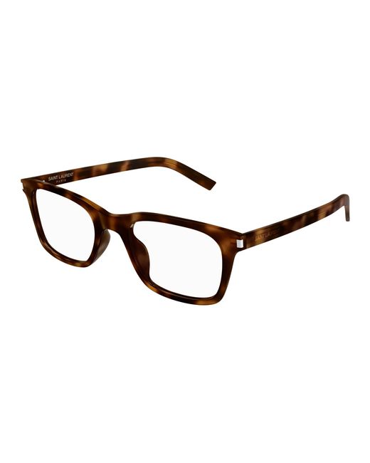 Saint Laurent Black Sl 718 Slim 003 Optical Frames Acetate Transparent Squared for men