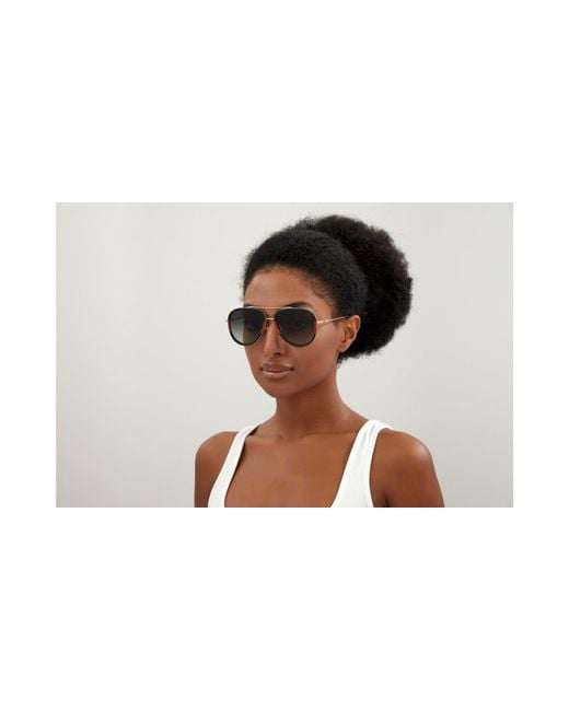 Gucci Black Gg0062S 003 Sunglasses Metal Pilot Normal