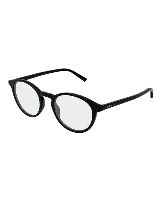 Gucci Black Gg1998O 001 Optical Frames Acetate Transparent Round for men
