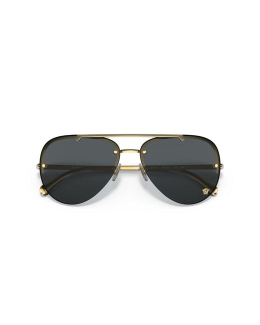 Versace Black Ve2231 100287 Sunglasses Metal Pilot Normal