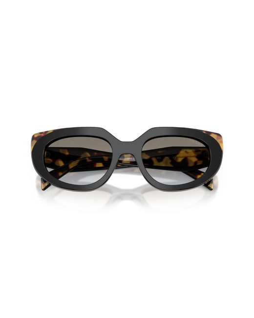 Prada Black Pr D02S 0Cd80L Sunglasses Acetate Round Normal Nuanced