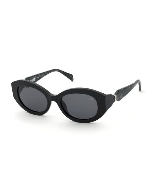 Blumarine Black Sbm239 700 Sunglasses Acetate Smoke Geometric Normal