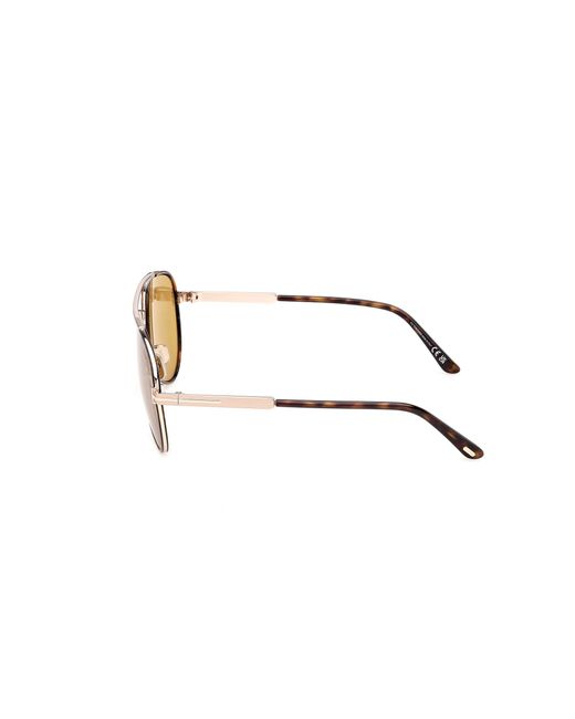 Tom Ford Black Ft1340 Rupert-02 52E Sunglasses Metal Pilot Normal for men