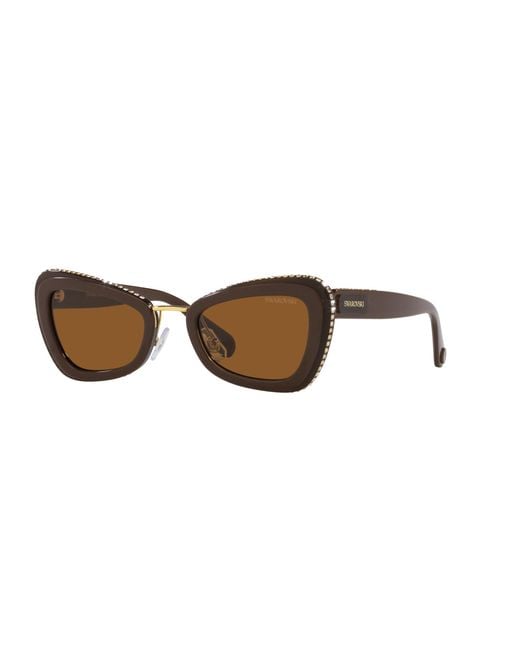 Swarovski Black Sk6012 101173 Sunglasses Acetate Geometric Normal