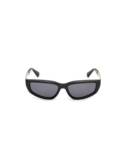 MAX&Co. Black Mo0125 01A Sunglasses Injected Smoke Cat Eye Normal