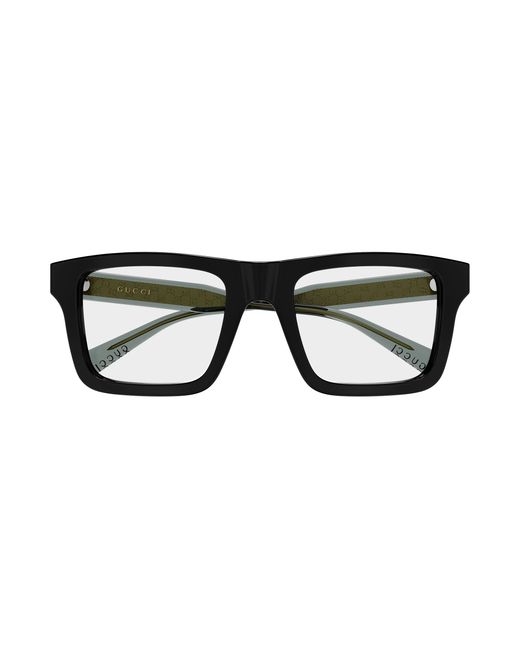 Gucci Black Gg2070O 001 Optical Frames Acetate Transparent Squared for men