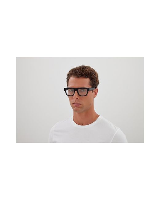 McQueen Black Am0452O 002 Optical Frames Acetate Transparent Squared for men