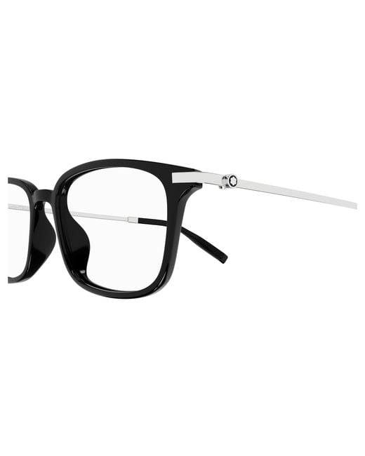 Montblanc Black Mb0315Oa 005 Optical Frames Acetate Transparent Squared for men