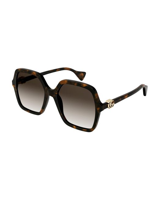 Gucci Black Gg1072S 002 Sunglasses Acetate Squared Shaded