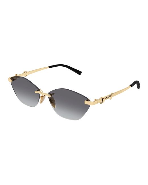 Gucci Black Gg2050S 004 Sunglasses Metal Cat Eye