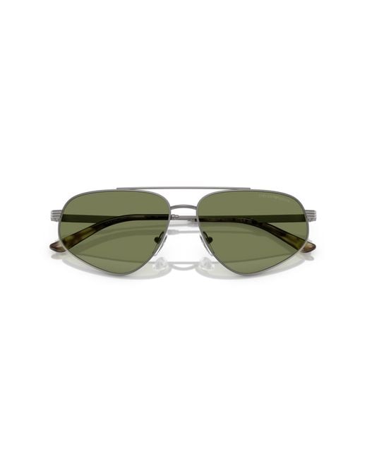 Emporio Armani Green Ea2156 30032A Sunglasses Metal Pilot Normal for men