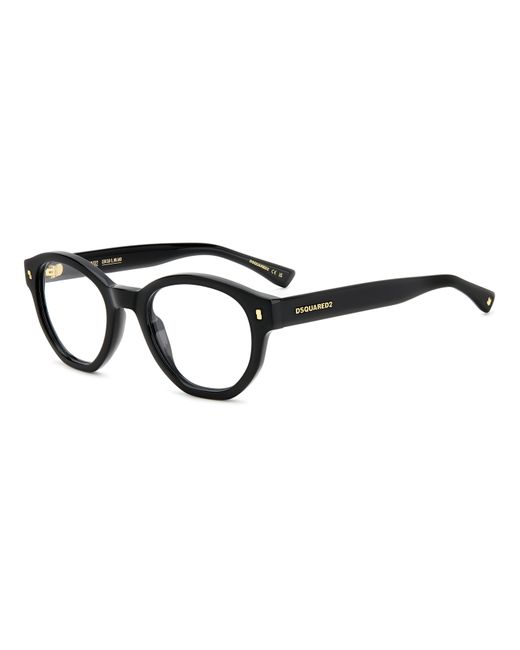 DSquared² Black D2 0131 807 Optical Frames Acetate Round for men