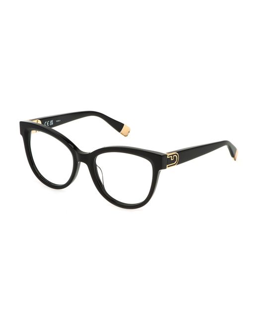 Furla Black Vfu864 700 Optical Frames Acetate Butterfly