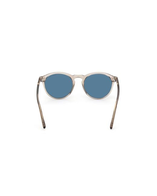 Tom Ford Black Aurele Round-frame Sunglasses Blue Grey for men
