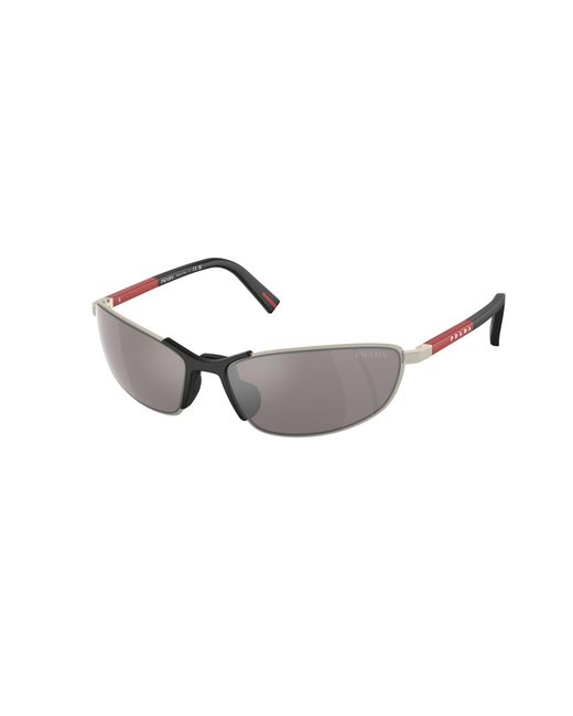 Prada Linea Rossa Black Ps 55Zs 18X80I Sunglasses Metal Geometric Normal for men