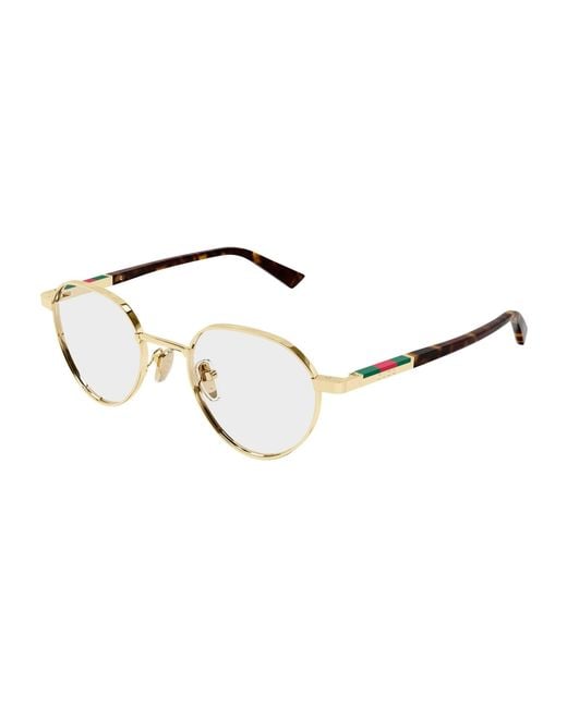 Gucci Black Gg1963O 002 Optical Frames Metal Transparent Round for men