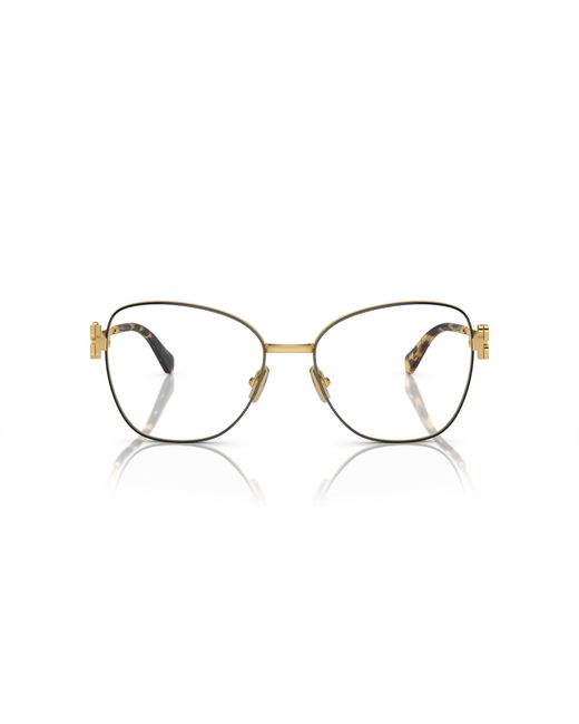 Miu Miu Black Mu 50Xv Kui1O1 Optical Frames Metal Transparent Pilot Normal