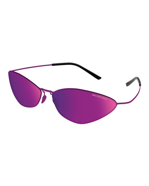 Balenciaga Purple Bb0350S 003 Sunglasses Titanium Cat Eye