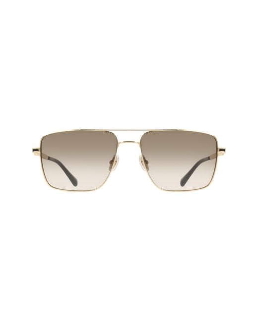 Ferragamo Black Sf329Slbi 710 Sunglasses Metal Squared Normal for men