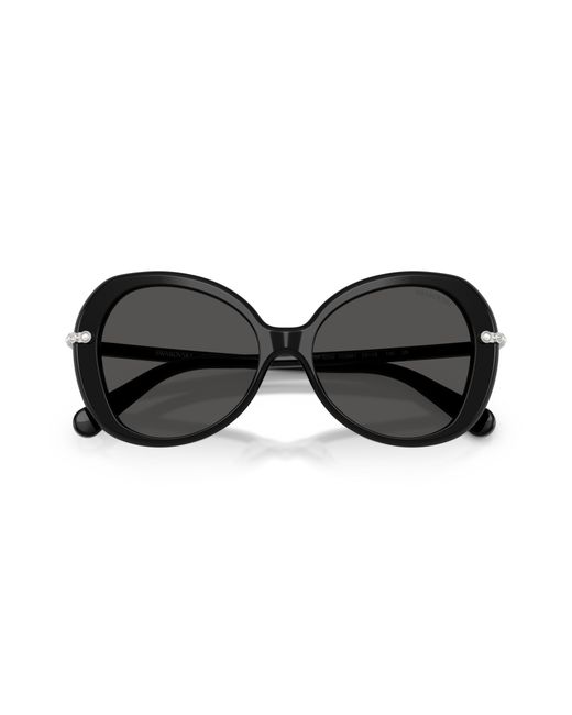 Swarovski Black Sk6059 103887 Sunglasses Acetate Butterfly Normal