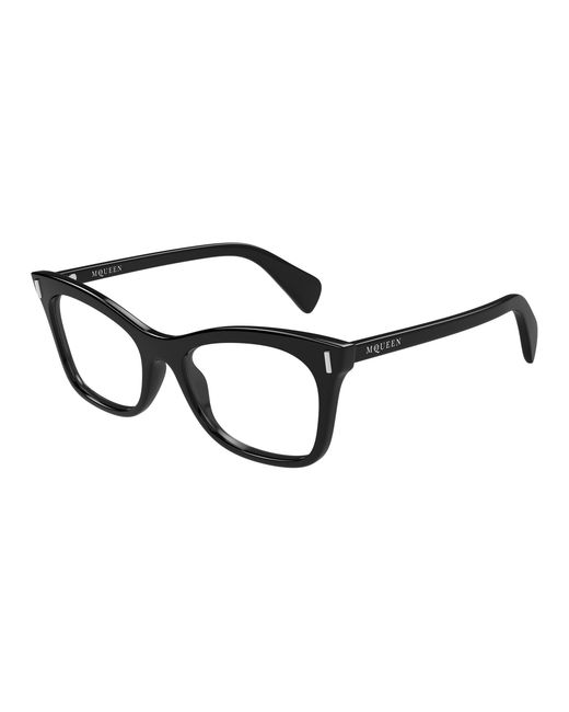 McQueen Black Am0552O 001 Optical Frames Acetate Transparent Cat Eye