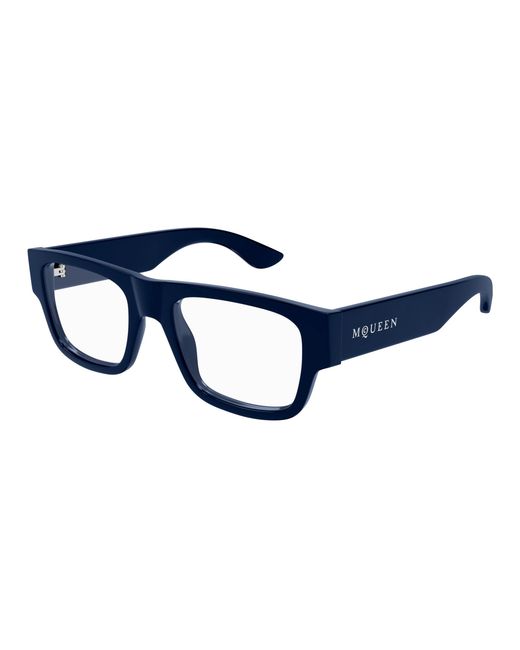 McQueen Black Am0511O 003 Optical Frames Acetate Transparent Squared for men