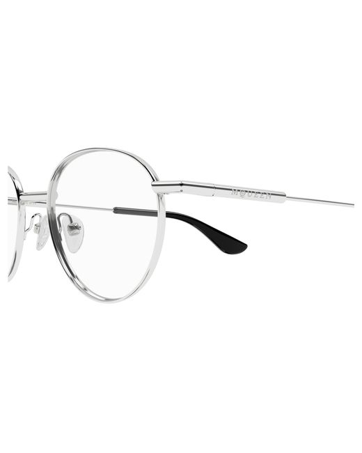 McQueen Black Am0502O 001 Optical Frames Metal Transparent Round