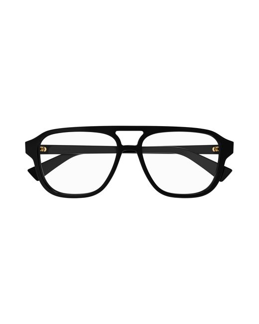 Bottega Veneta Black Bv1294O 001 Optical Frames Acetate Transparent Pilot for men