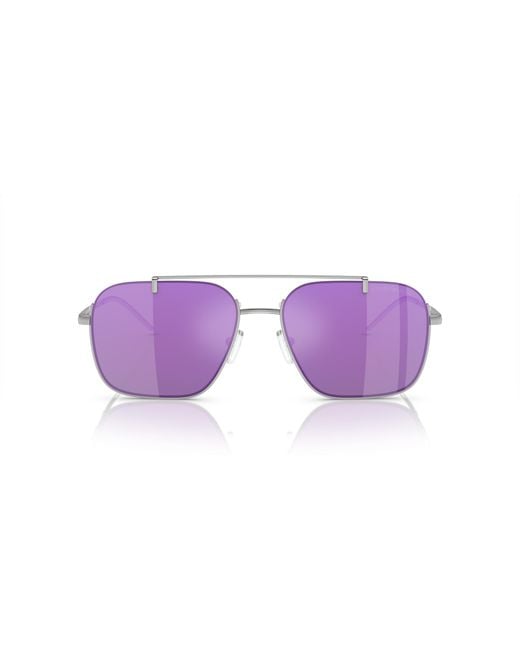 Emporio Armani Black Ea2150 30154V Sunglasses Metal Squared Mirrored Mirror for men