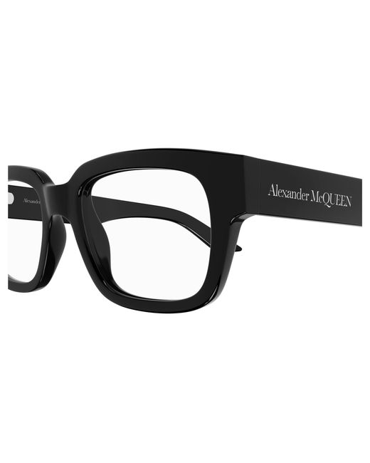 McQueen Black Am0454O 001 Optical Frames Acetate Transparent Squared for men
