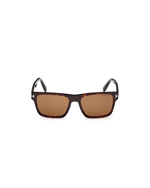 Tom Ford Black Ft1205 Calder 52E Sunglasses Acetate Marrone Squared Normal for men