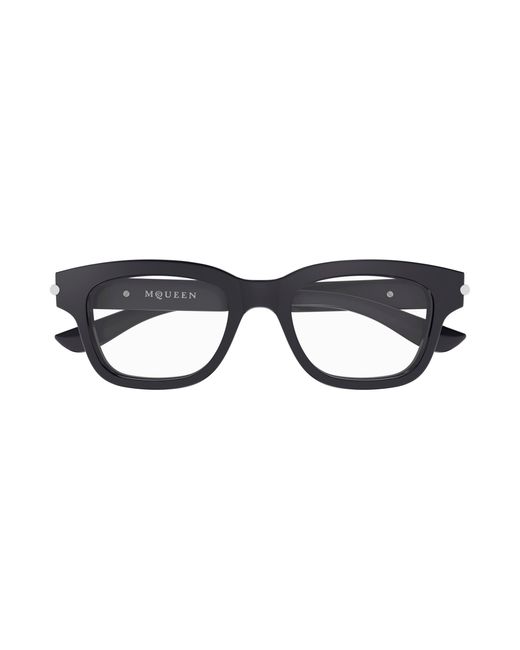 McQueen Black Am0497O 007 Optical Frames Acetate Transparent Squared