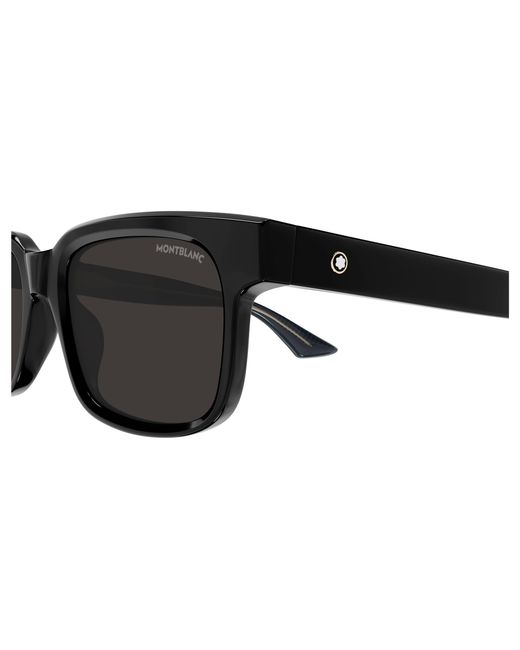 Montblanc Black Mb0383S 001 Sunglasses Acetate Squared for men
